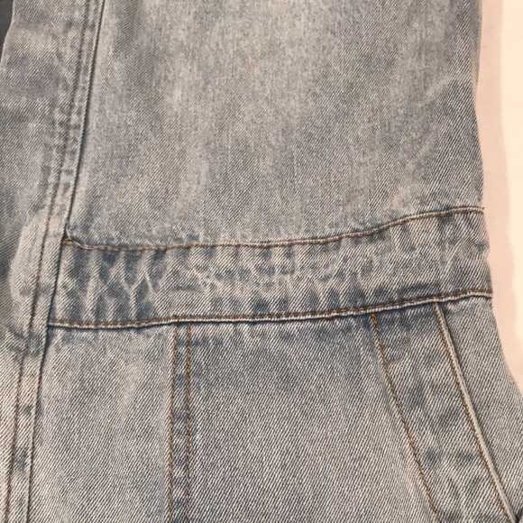 Dressed In LALA “Willa Denim Jumpsuit” Short Sleeve Pockets S/M - Picture 10 of 16